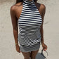Women Summer Mini Dress Casual Sleeveless Halter Neck Backless Dress Solid Color Loose Fit Beach Party Club Short Dress