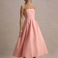 Off-shoulder Strapless Sexy Midi Dress Women Fashion Elegant Sleeveless Backless High Waist A-line Club Party Dress New