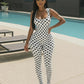 Sexy Backless Jumpsuit Women Trend Polka Dot Print Sleeveless Square Collar Skinny Coquette Midnight Club Streetwear