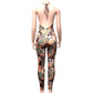 Backless Halter Jumpsuit Women Sexy Colorful Flowers Print Sleeveless Summer Trend Skinny Hottie Streetwear Overalls