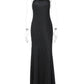 Polka Dot Strapless Sexy Maxi Dress Women Gown Elegant Scarf Collar Off-shoulder Backless Sleeveless Club Party Dress