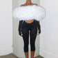 Furry Slash Neck Jumpsuit Woman Sexy Hollow Patchwork Full Sleeve Backless Skinny Hottie Street Autumn New Overalls