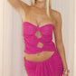 Women Rhinestones Tube Tops Shimmer Twist Cutout Ruched Off-Shoulder Bandeau Backless Shirts Summer Y2K Streetwear