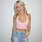 See Through Pink Lace Deep V Halter Backless Crop Top Trending Sexy Tank Tops Women Y2k Fashion Clothes