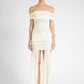 Mesh Off-shoulder Backless Sexy Maxi Dress For Women Fashion Strapless Sleeveless Split Ruched Bodycon Club Party Dress