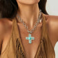 Vintage Large Jesus Cross Pendant Choker Necklace for Women New Trend Punk Metal Chunky Chain Neck Jewelry Accessories