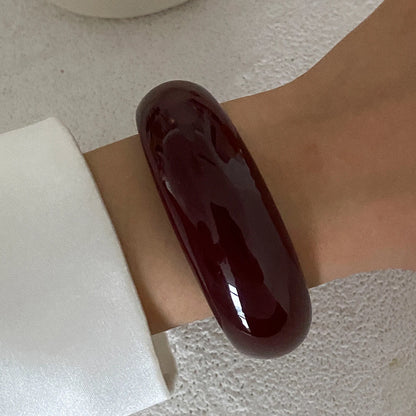 2025 Trendy Irregular Thick Resin Bangle Bracelets for Women Vintage Unique Wide Cuff Bracelet  Party Beach Jewelry