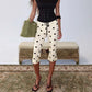 Women Y2K Polka Dot Print High Waist Cropped Pants Slim Fit Bodycon Capri Trousers Retro Streetwear Casual Daily Outfit