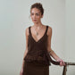 Two Piece Set Mesh Ruffled Backless Top and Mini Skirt Matching Sets Sexy Womens Outfit Summer 2026