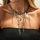 Boho Heart Rose Cross Metal Tassel Pendant Chokers Necklace Women Trendy Exquisite Neck Chain Wed Bride Jewelry Gift ﻿