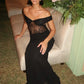 Off-shoulder Strapless Sexy Maxi Dress Women Elegant Lace See Through Sleeveless Backless Bodycon Club Party Dress