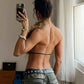 Sexy Furry Tank Top Women Halter Backless Leopard Simple Wild Gothic Punk Slim Hottie Street Midnight Clubwear Vest