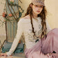 Women's Casual Graphic Long Sleeve Tee with Cat & Letter Print, Loose Fit Cowl Neck Top for Everyday