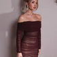 Off-shoulder Long Sleeve Sexy Maxi Dress For Women Autumn New Strapless Backless Bodycon Ruched Party Long Dress