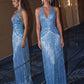 Sequin Patchwork Long Dress Woman Halter Low-Neck Backless Tassel Decoration Hem Midnight Prom Party Elegant Vestidos