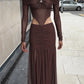 Waistless Long Dress Woman Mesh Patchwork 3d Furry Decoration Slash Neck Backless Street Fashion Ruched Elegant Vestidos