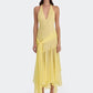 Halter V Neck Sexy Maxi Dress Women Gown Fashion Off-shoulder Sleeveless Backless Draped Ruched Club Long Dress Elegant