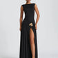 Sleeveless Backless Split Pleated Maxi Dress Elegant Sexy Evening Party Dresses for Wedding Guest