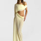 Off Shoulder Cutout Sexy Maxi Dress Women Elegant Draped Slinky Ruched Bodycon Cocktail Evening Party Dresses Gown