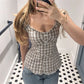 Women Fairy Grunge Crop Top Vintage Lace Short Sleeve Shirt Aesthetic Patchwork Square Neck T-Shirt 90s Harajuku Shirt