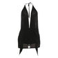 Backless Dress Women Irregular Halter Sexy Deep V-Neck Ruched Elegant Midnight Party Peach Hip 2026 Summer Bodycon