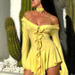 Frilly Lace Up Off Shoulder Flare Sleeve Mini Dresses for Women Vacation Style Elegant Sexy Spring Dress 2025