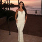 Halter Backless Frilly Long Dresses Vacation Outfits Woman Elegant Sexy Beach Dress Boho Chic Clothes 2025