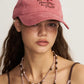 Cartoon Embroidery Baseball Cap, Cute Monster Graphic Peaked Hat for Casual Outdoor Wear
