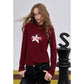 2025 Winter New Arrivals Y2K Slim Fit Half Neck Graphic Long Sleeve T-shirt For Woman