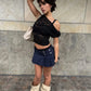 Sexy Off Shoulder Crop Tops Woman Summer Trend Lace Patchwork Skew Collar Shape Waist High Street Fashion Style Tees