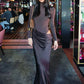Autumn Long Sleeve Sexy Maxi Dress Women Fashion Hollow Out Turtleneck Ruched Bodycon Club Party Long Dresses Female