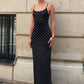 Spaghetti Strap Polka Dot Sexy Maxi Dress Women Gown Elegant Sleeveless Backless Bodycon Club Party Long Dresses Female