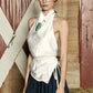 Women Summer High Street Sleeveless Satin Top Camisole Y2K Tie Halter Tops Backless Solid Color Top Party Clubwear