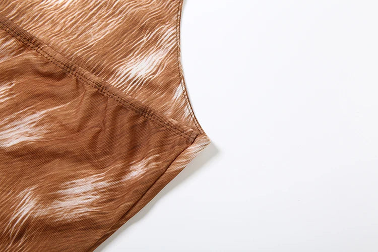 Lace-Up Tassel Tank Tops Women Y2K O-Neck Gradient Print Skinny Street Hip Hop Style Hottie Sexy Midnight Street Vest