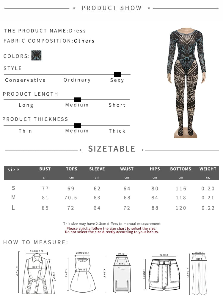 Sexy Women 2 Piece Set See Through Coquette Stretch Fall Hipster Bodysuit+Tight Leggings Matching Midnight Clubwear