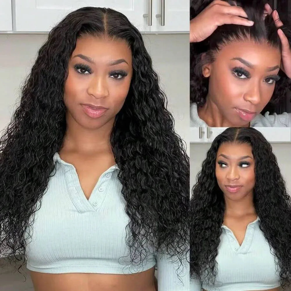 Transparent Lace Deep Wave Frontal Wig Jerrly Curly Lace Front HumanHair Wig For Deep Curly Water Wave Wig