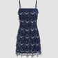 Women Y2K Sparkly Sequin Fringe Mini Dress Spaghetti Strap Bodycon Cocktail Dress for Nightclub Party Music Festival