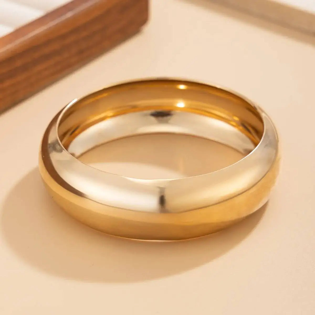 Punk Hip-Hop Vintage Geometry Metal Bracelets Women Smooth Wide Thin Stacking Bangles Steampunk Jewelry Accessories