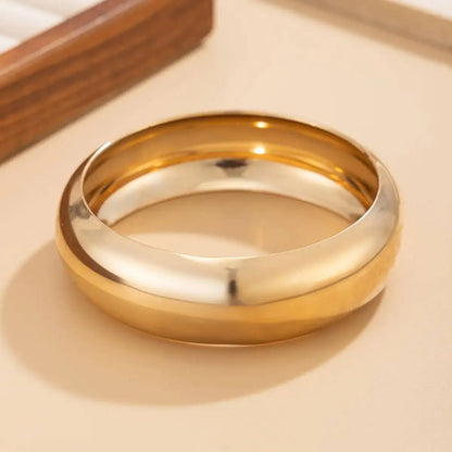 Punk Hip-Hop Vintage Geometry Metal Bracelets Women Smooth Wide Thin Stacking Bangles Steampunk Jewelry Accessories