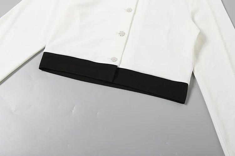 Office 2-Piece Set Women Sexy Single Breasted Coat+Patchwork Split Peach Hip Skirt Matching Slim Elegant Suit Outfits