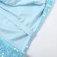 Blue Sequined Glitter Party Dresses for Woman Elegant Cowl Neck Open Back Long Wedding Guest Dress