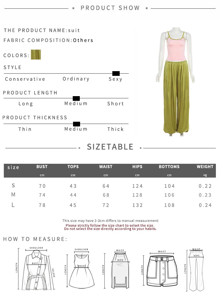 High Street 2 Piece Set Woman Color Blocking Low-Neck Backless Navel Exposed Camisole+Straight Pants Casual Fashion Suit