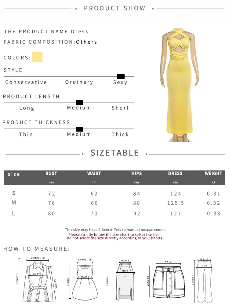 Evening Party Dress Women Elegant Hollow Backless Fashion Classic Halter Ruched Patchwork Sexy Vacation Chic Maxi Bodycon