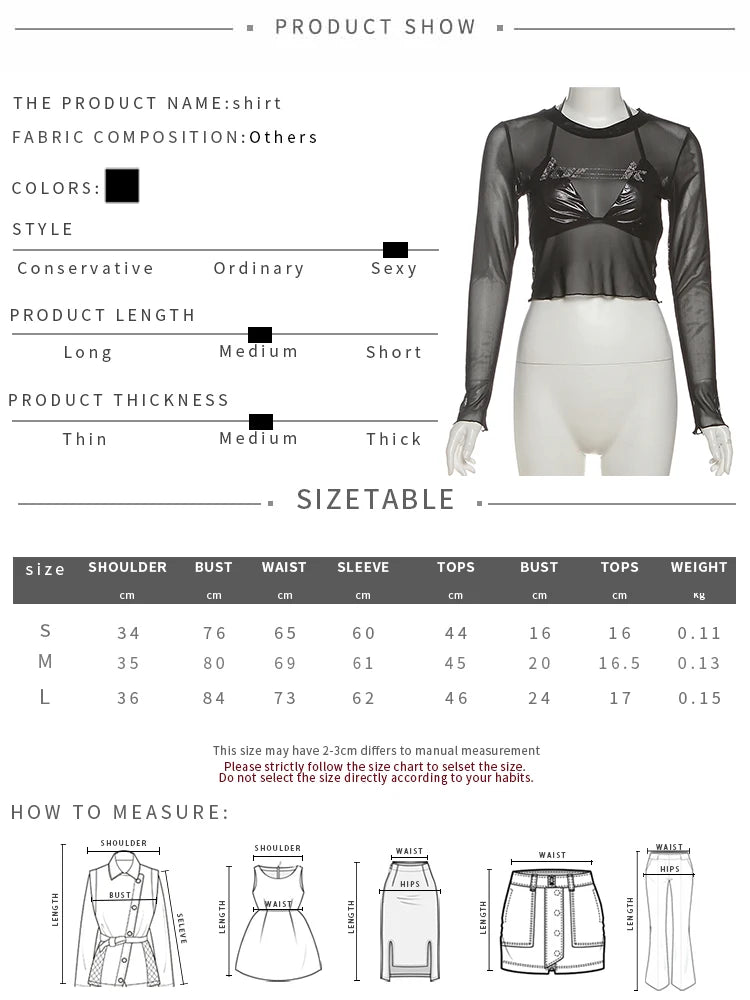 Sexy 2-Piece Top Set Women Bandage Halter Bra+See Through Fake Diamond Sticker Full Sleeve t-Shirt Midnight Streetwear