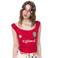 Sporty Knit Fitted Tank Top, Ruched Shoulder Colorblock Trim Crop Top, Punk Streetwear Embroidered Camisole for Women