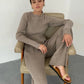 Knitted Sweater Long Sleeve Top and Pants Two Piece Set Women Autumn Winter Outfits Cozy Lounge Wear