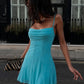 Women Mesh Spaghetti Strap Mini Dress Square Neck Ruched Bust Backless Dress Summer Club Party Evening Bodycon Dresses