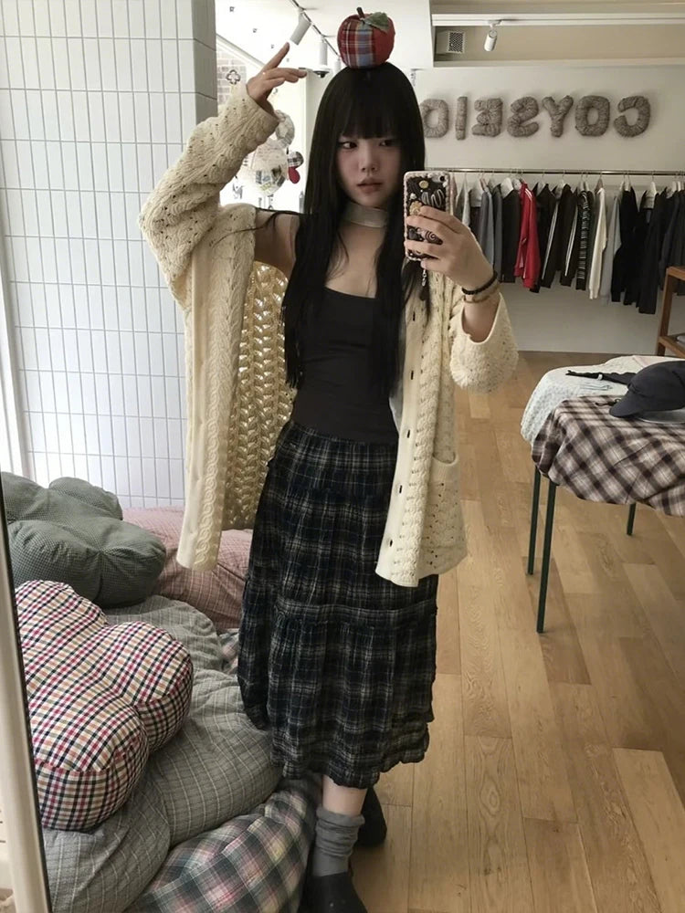 Classic Basics Sweater Women Autumn Casuals Long Sleeve Button Pocket   Elastic Streewear Daily Simple Trend Coat