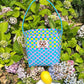 Colorful Checkered Woven Bucket Bag, Bohemian Handmade Tote Bag, Casual Summer Beach Bag for Women