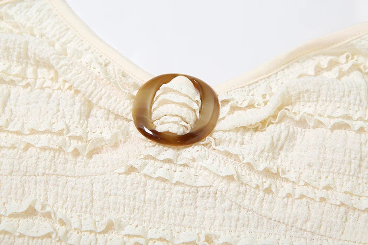 Multi-Layered Edges Dress Women Y2K Halter Lace-Up Ring Sequin lettering Elegant Party Vacation Elegant Slim Vestidos